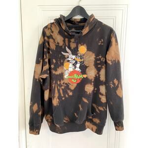 Space Jam Bleach-Dyed Hoodie Sweatshirt
